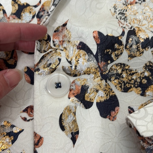 Suslo Couture Single Button Textured Floral Blazer Jacket White Men’s size 48 - Picture 4 of 11